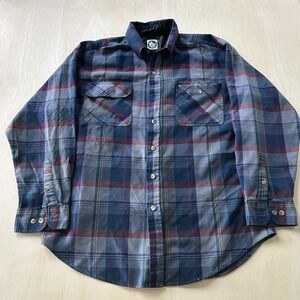 Vintage Appalachian Trail Flannel Mens XL Plaid Lined Button Up Workwear Shirt